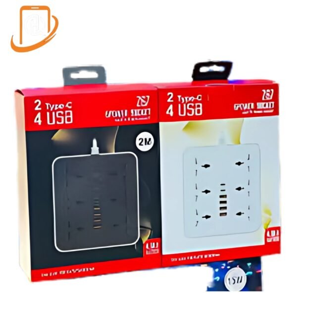 مشترك كهربائي متعدد الوظائف 4USB / 2Type-c