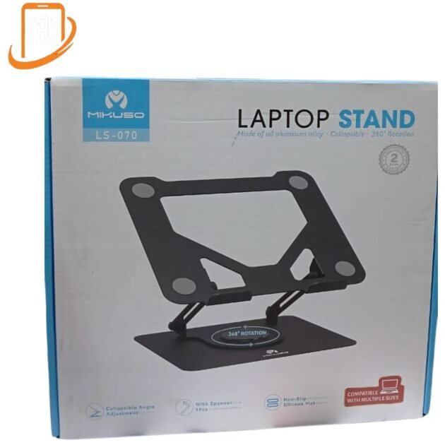 حامل كمبيوتر محمول LS-070، قاعدة دوارة 360 درجة، قابل للطي