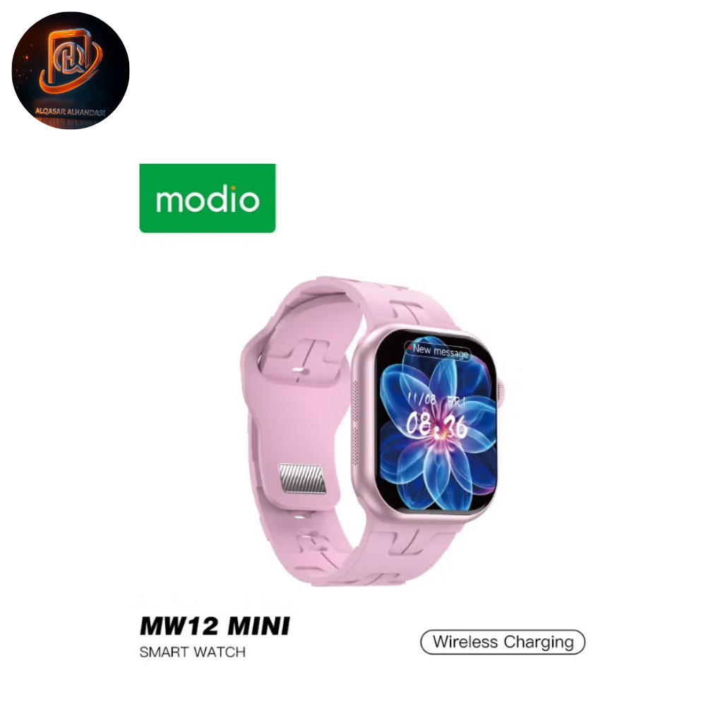 ⌚ ساعة Modio MW12 Mini الذكية – 36 مم – شحن لاسلكي – شاشة لمس كاملة