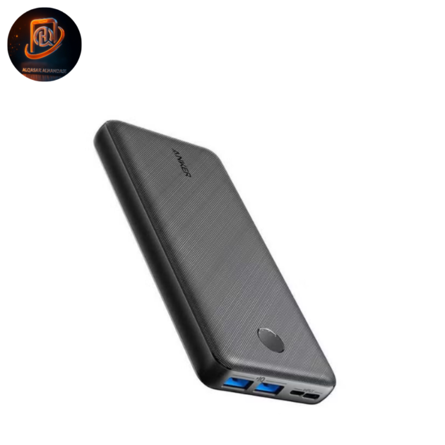 باور بنك Anker PowerCore Essential بسعة 20000mAh – شحن سريع 20 واط – تقنية PowerIQ – USB-C (إدخال فقط) – أسود