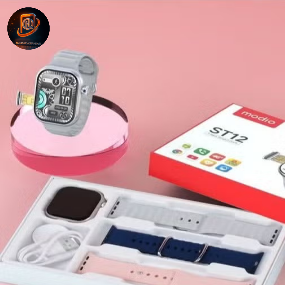 ساعة الذكية بشاشة كاملة 2.2 بوصة ودعم شريحة 4G – لون فضي، 3 أساور قابلة للتبديل مع شاحن لاسلكي | للرجال والنساء - الصورة 4