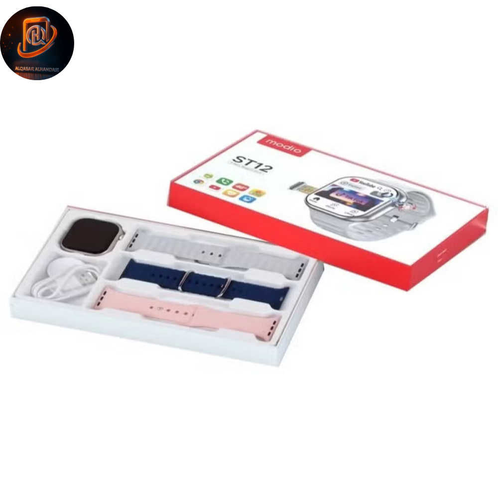 ساعة الذكية بشاشة كاملة 2.2 بوصة ودعم شريحة 4G – لون فضي، 3 أساور قابلة للتبديل مع شاحن لاسلكي | للرجال والنساء - الصورة 5