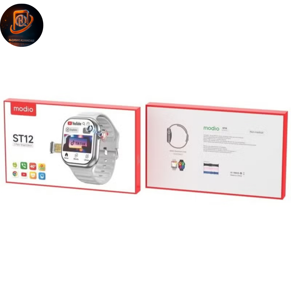 ساعة الذكية بشاشة كاملة 2.2 بوصة ودعم شريحة 4G – لون فضي، 3 أساور قابلة للتبديل مع شاحن لاسلكي | للرجال والنساء - الصورة 6